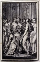 Le Glouches - dans « Contes et nouvelles en vers » de Jean La Fontaine. 1776. Illustration de P.P. Choffard.