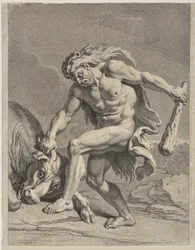 Hercule combattant le taureau crétois