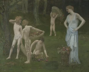 Enfants dans un verger, vers 1886-1888