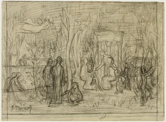 Étude de composition pour Le Bosquet sacré, aimé des arts et des muses