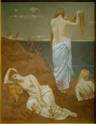 Jeunes femmes à la mer