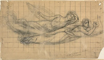Deux figures volantes avec une lyre