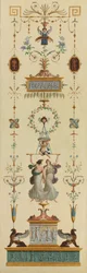 Panneaux décoratifs, Portes à deux battants, Peintures surmontant les portes