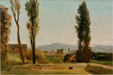 Dans les jardins Farnèse : Les trois peupliers et le Monte