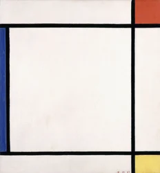 Composition III avec rouge, jaune et bleu