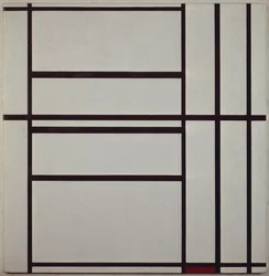 Composition No 1 avec gris et rouge 1938-1939