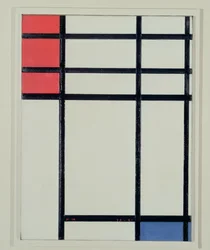 Composition de rouge, bleu et blanc (No.II) / Composition avec rouge et bleu