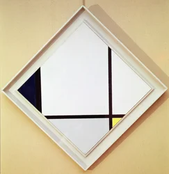 Tableau No I : Losange avec trois lignes et bleu, gris et jaune
