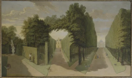 Vue du Bagnio et des allées du bâtiment Comed, Chiswick Villa