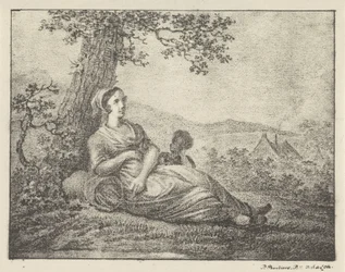 Femme reposant près d
