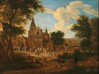 Place de marché animée dans une ville