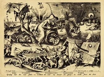 Ira, gravé par H. Cock, 1558 (gravure sur bois)
