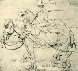 Cavalier et deux chevaux, 1559-1563, 1943