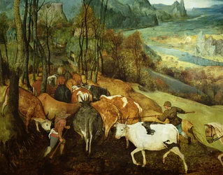 Le Retour du troupeau Automne, 1565 (détail)