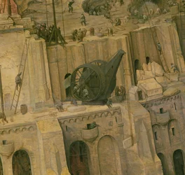 La Tour de Babel, détail des travaux de construction, 1563 (détail)