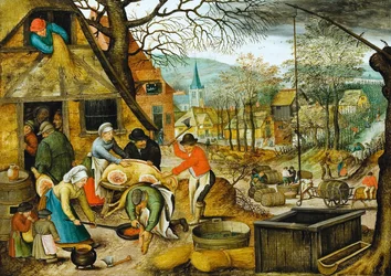Automne (Abattage et pressage des raisins)