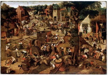 Foire avec représentation théâtrale, vers 1580-1630