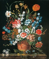 Mars, des Douze Mois de Fleurs, un calendrier floral de natures mortes