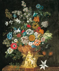 Novembre, des Douze Mois de Fleurs, un calendrier floral de natures mortes