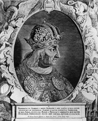 Portrait de Frédéric IV (1415-1493), Saint Empereur Romain, gravé par Sompel, Pieter van (né c.1600)