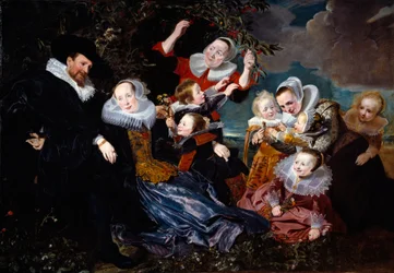 Portrait de Paulus Van Beresteyn avec sa femme et ses six enfants et deux servantes