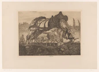 Cheval de labour sur les rives de la Seine
