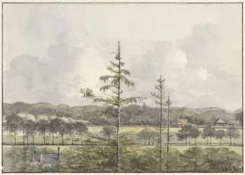 Vue des prairies avec fermes