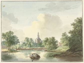 La Porte Hogerwoerd à Leyde vue depuis le Singel