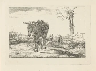 Un âne et deux chèvres