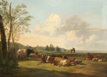 Paysage avec du bétail