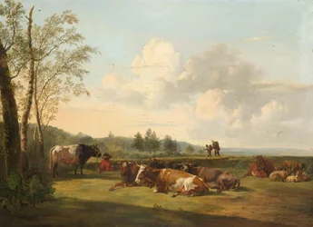 Paysage avec bétail
