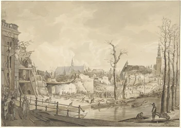 Ruines sur le côté nord du Steenschuur après l