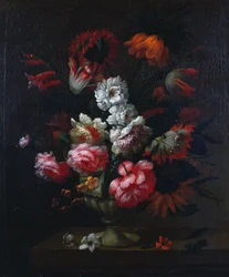 Nature morte de fleurs dans une urne