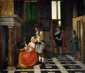 Joueurs de cartes dans un intérieur opulent