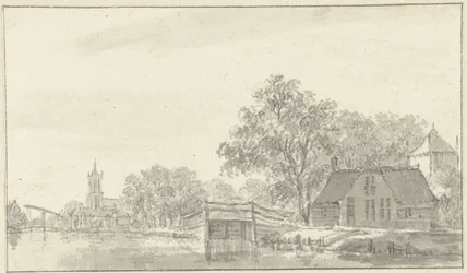 Vue de village avec rivière