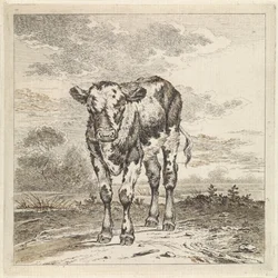 Paysage avec veau