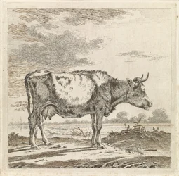 Paysage avec une vache au bord de l