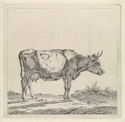 Paysage avec vache au bord de l