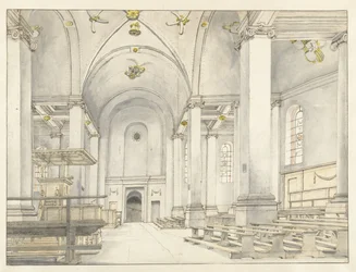 Vue de la nef de la Nieuwe Kerk, Haarlem, vers l