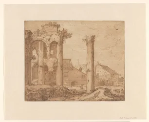 Le Forum de Nerva à Rome, vu depuis le Temple de Minerve