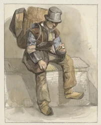 Colporteur assis