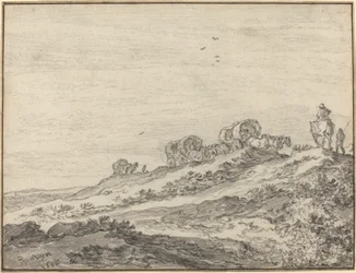 Voyageurs le long de la crête d