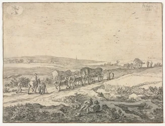 Août : Paysage avec chariots