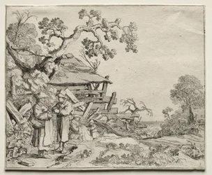 Paysage avec deux paysans conversant, 1626