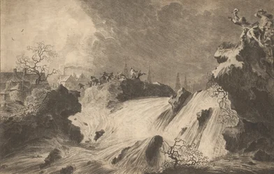 La rupture de la digue de Saint-Antoine, 5 mars 1651. Vertoninge...Amsterdam, 17e siècle