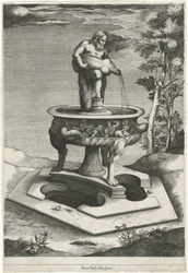 Fontaine avec Silène dans les jardins du Palazzo Cesi au Vatican