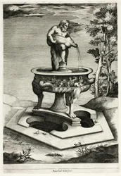Fontaine avec Silène dans le Jardin du Palais Cesi près de Rome