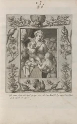 Sainte Famille avec le jeune Saint Jean-Baptiste, dans un cadre élaboré