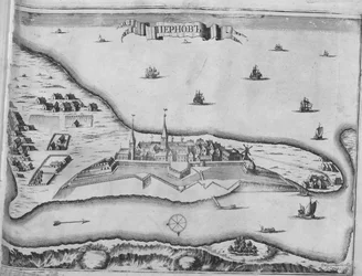 Vue du siège de Pärnu en août 1710