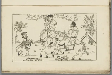 Paysage chinois avec deux cavaliers